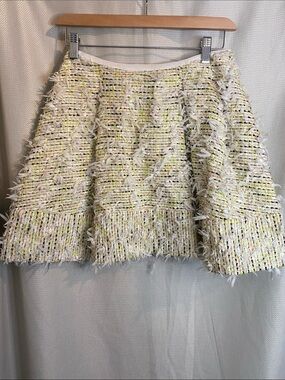 3.1 Phillip Lim Cream Tweed Fringe Skater Skirt
